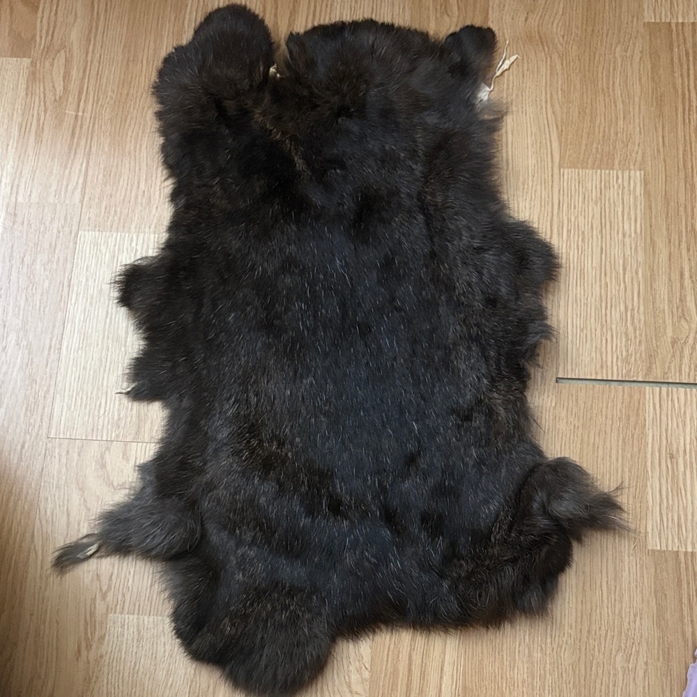 A192 Dark Brown Rabbit Fur Pelt for Crafts and Display